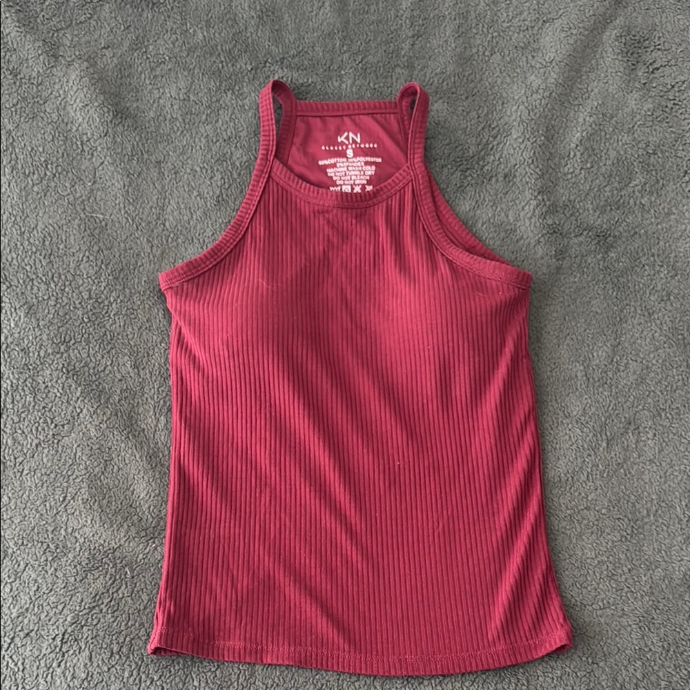 Klassy Network Maroon Ribbed Tank Top Brami
